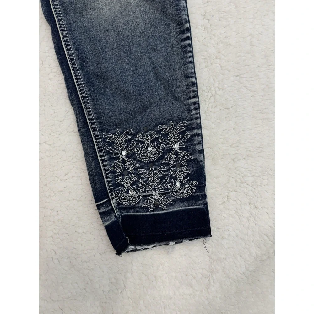 Hydraulic Nolita Ankle Skinny Jeans Size 6 Blue Embroidered Stretch Y2K 90s - Picture 11 of 11